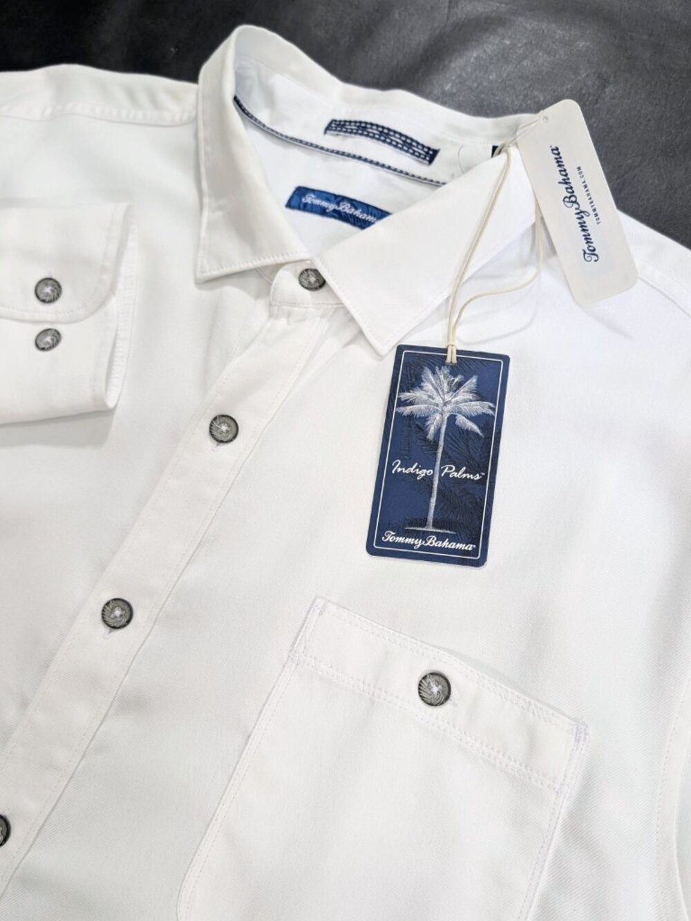 Tommy Bahama Indigo Palms Ocean Wash Twill Shirt Size 2XL Tencel Long Sleeve